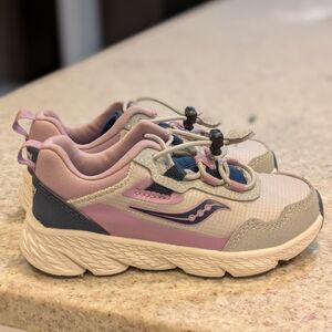 Saucony Kids Sneakers in Pink, Gray, and Blue